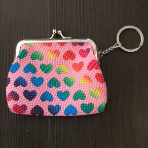 Colorful Heart Coin Purse Charm/Keychain